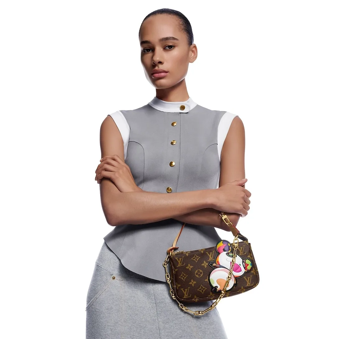 Louis Vuitton LV x TM Pochette Accessoires Shoulder Bag / Brown Monogram Canvas Gold Hardware - Image 3