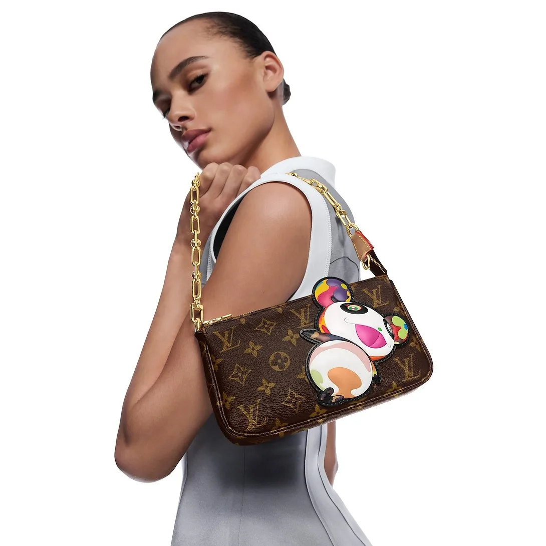 Alternative view of Louis Vuitton LV x TM Pochette Accessoires Shoulder Bag / Brown Monogram Canvas Gold Hardware