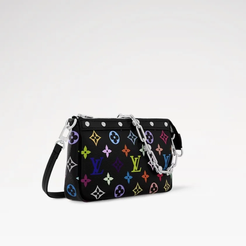 Louis Vuitton LV x TM Pochette Accessoires Shoulder Bag / Multicolor Monogram Canvas Gold Hardware - Image 6