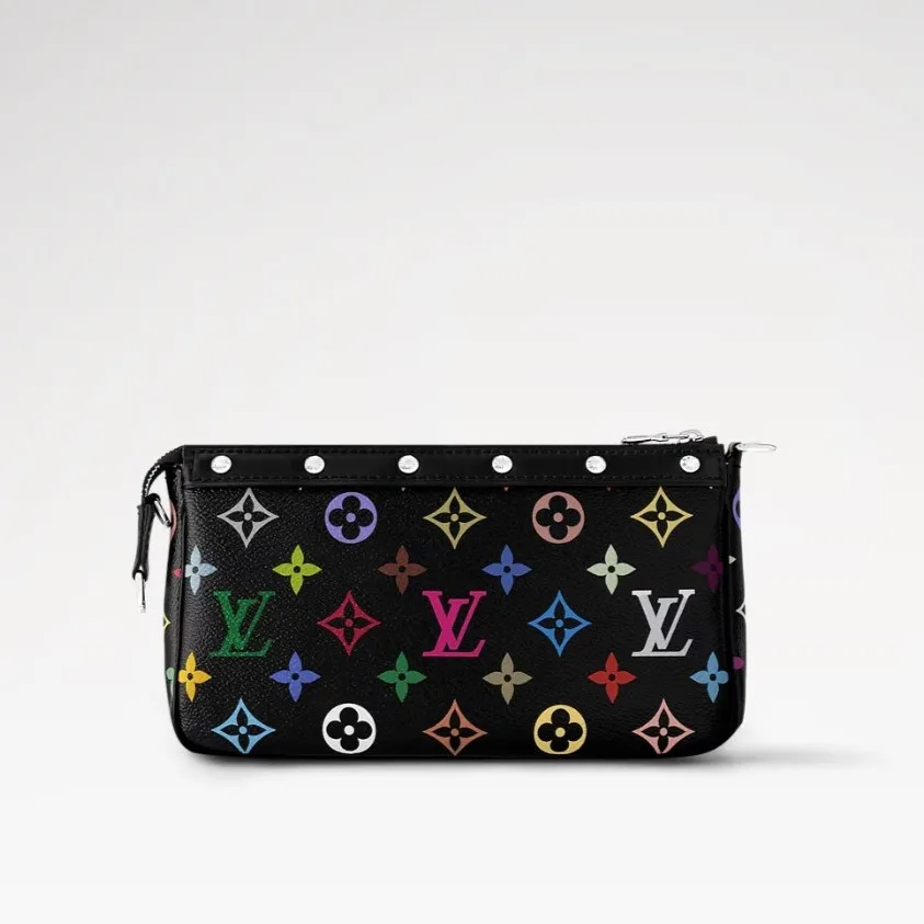 Louis Vuitton LV x TM Pochette Accessoires Shoulder Bag / Multicolor Monogram Canvas Gold Hardware - Image 8