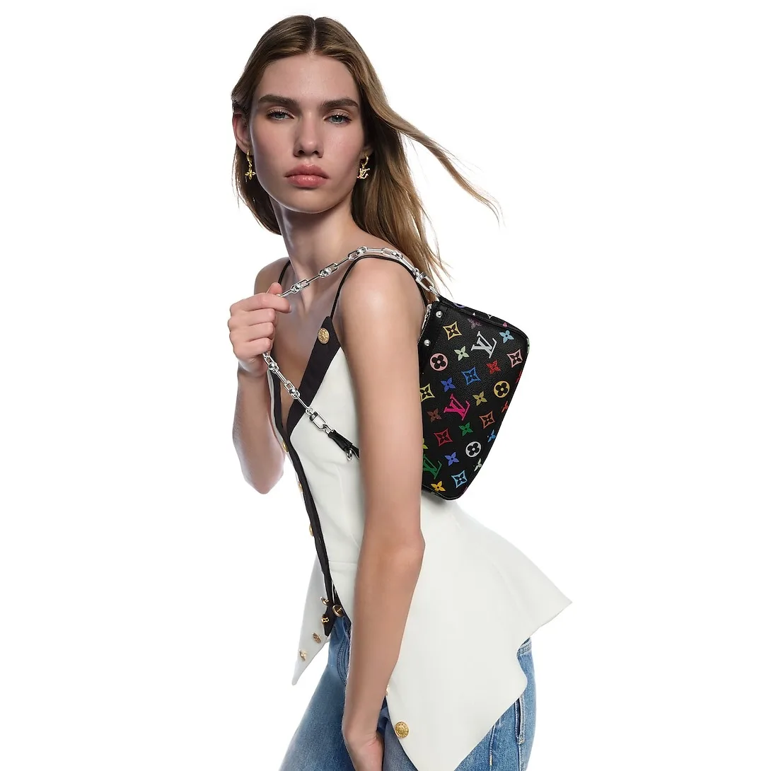 Louis Vuitton LV x TM Pochette Accessoires Shoulder Bag / Multicolor Monogram Canvas Gold Hardware - Image 3