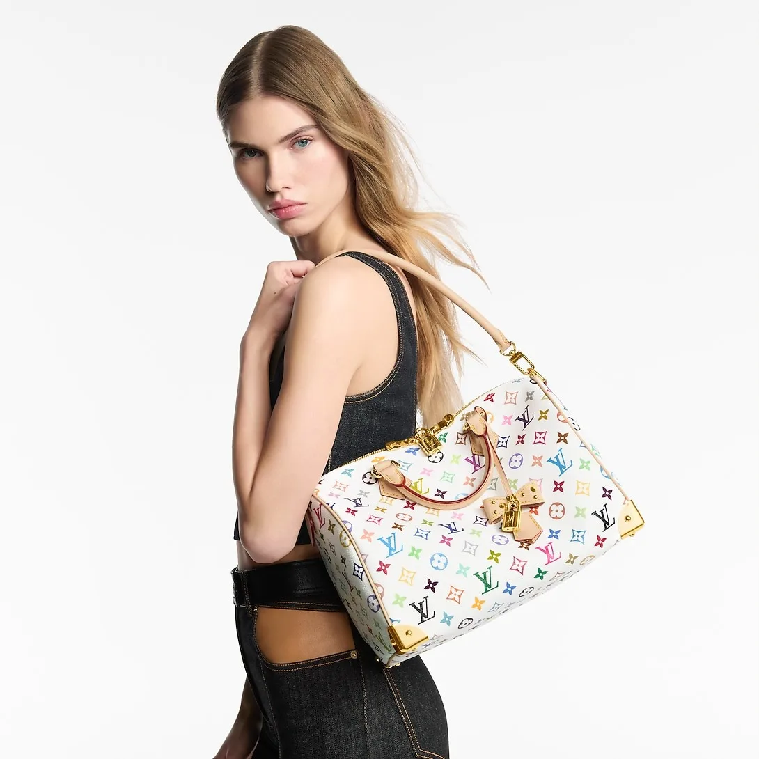 Alternative view of Louis Vuitton LV x TM Speedy Soft 30 Top Handle Bag / Multicolored Gold Hardware