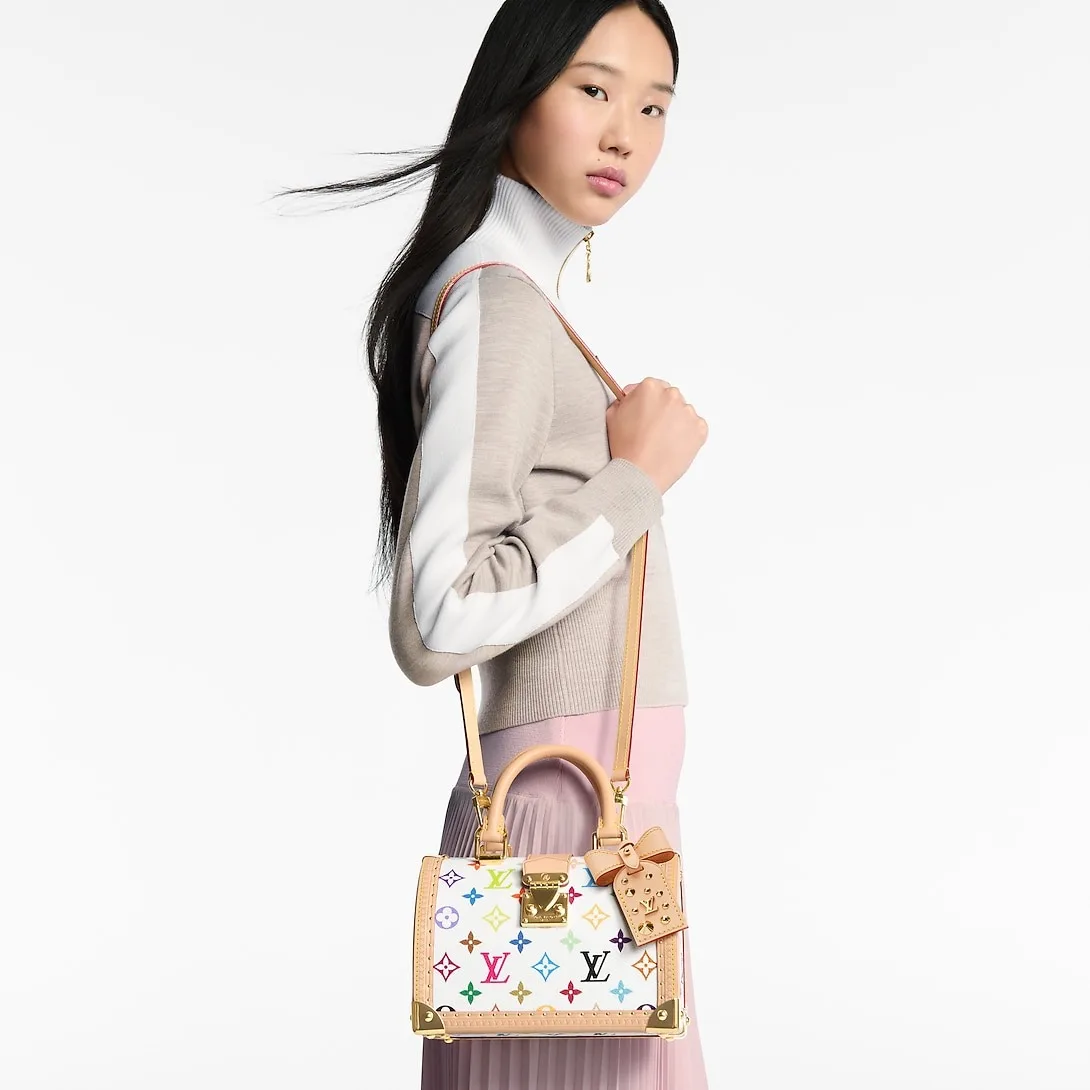 Alternative view of Louis Vuitton LV x TM Speedy Trunk 20 Top Handle Bag / Multicolored Gold Hardware
