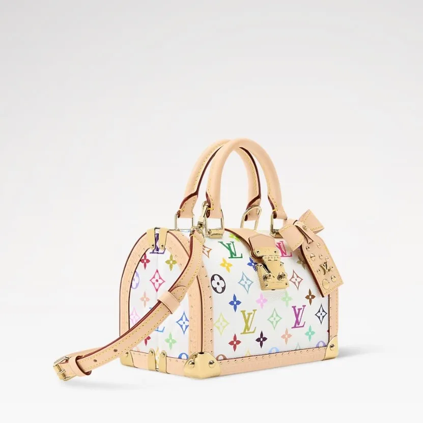 Louis Vuitton LV x TM Speedy Trunk 20 Top Handle Bag / Multicolored Gold Hardware - Image 5