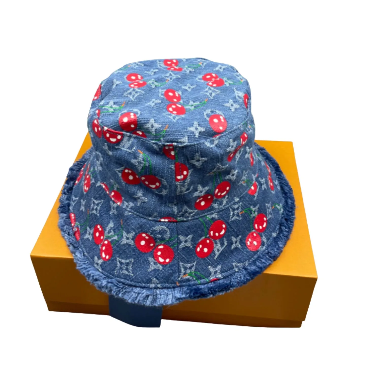 Louis Vuitton LV x TM Denim Cerise Bucket Hat Blue - Image 3