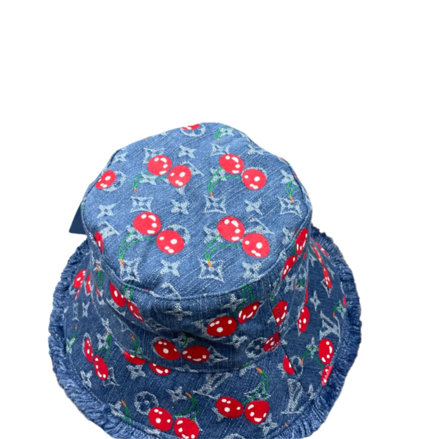 Louis Vuitton LV x TM Denim Cerise Bucket Hat Blue - Image 5