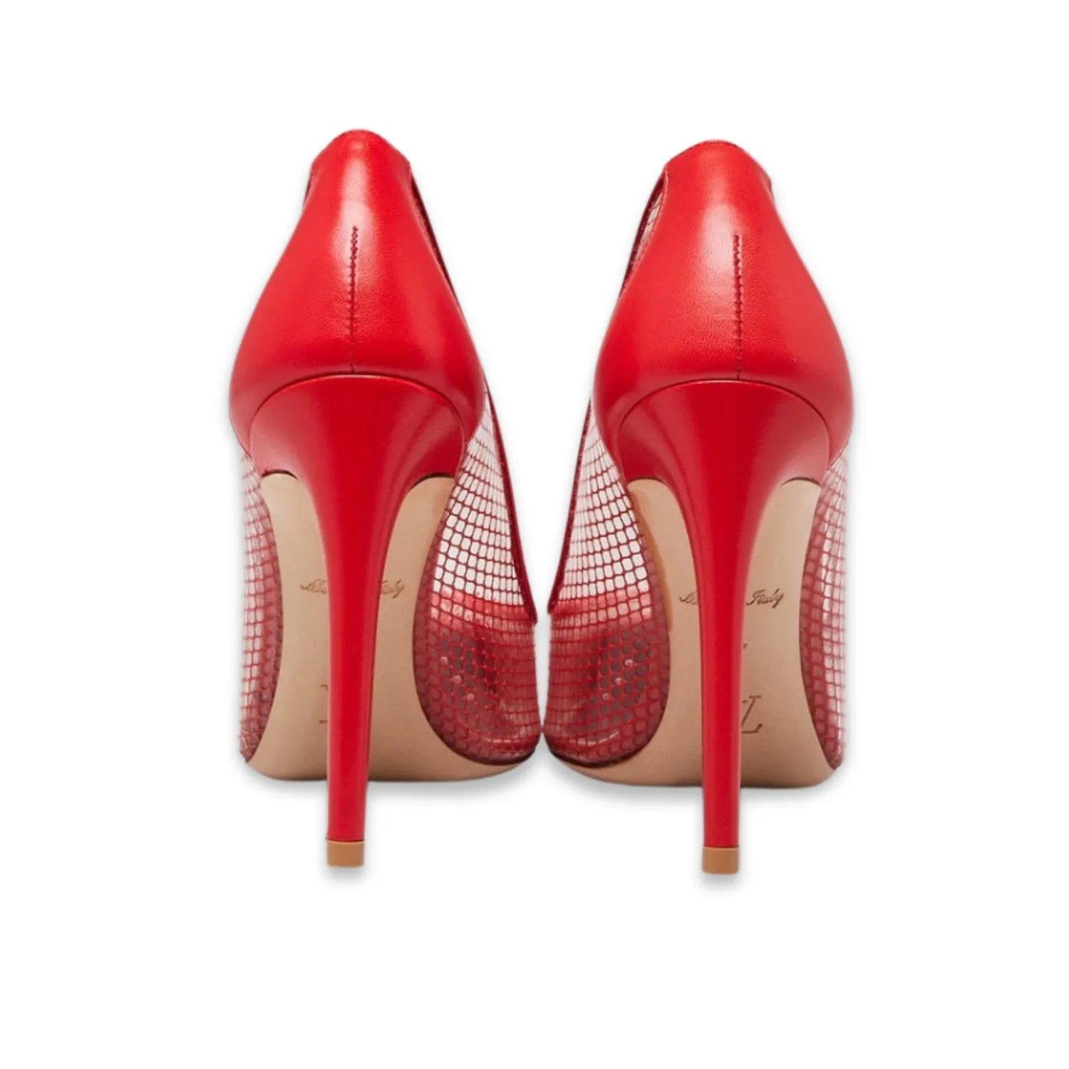 Louis Vuitton Mesh And PVC Twist Pumps Red - Image 4