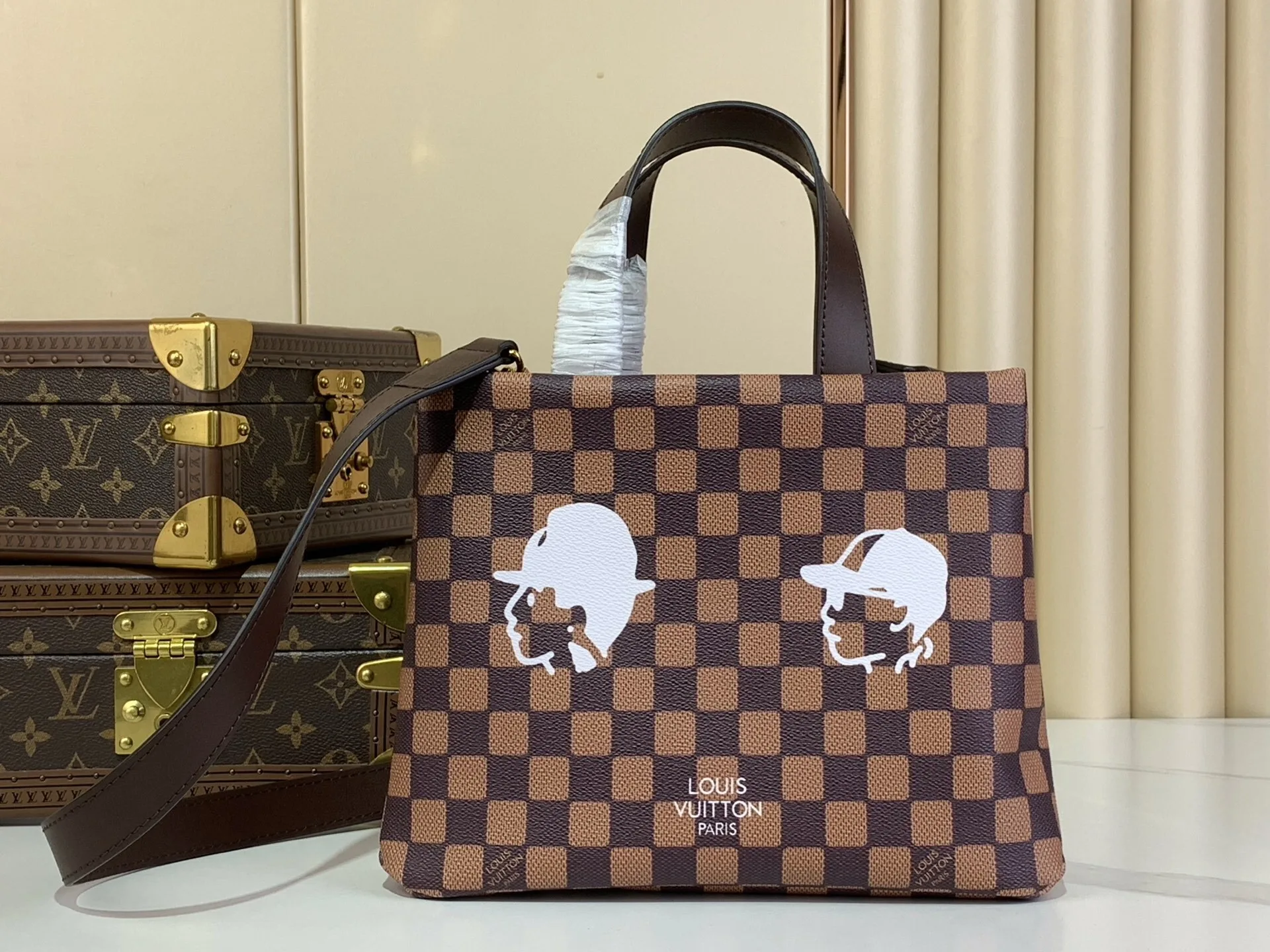 Alternative view of Louis Vuitton Mini Shopper Tote Damier Bag Brown /