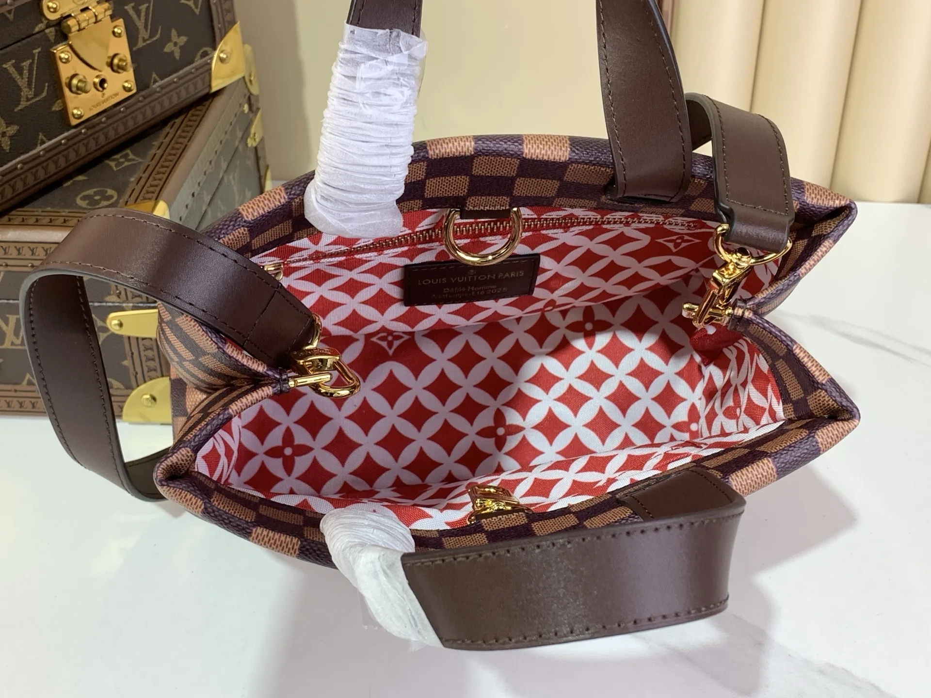 Louis Vuitton Mini Shopper Tote Damier Bag Brown / - Image 4
