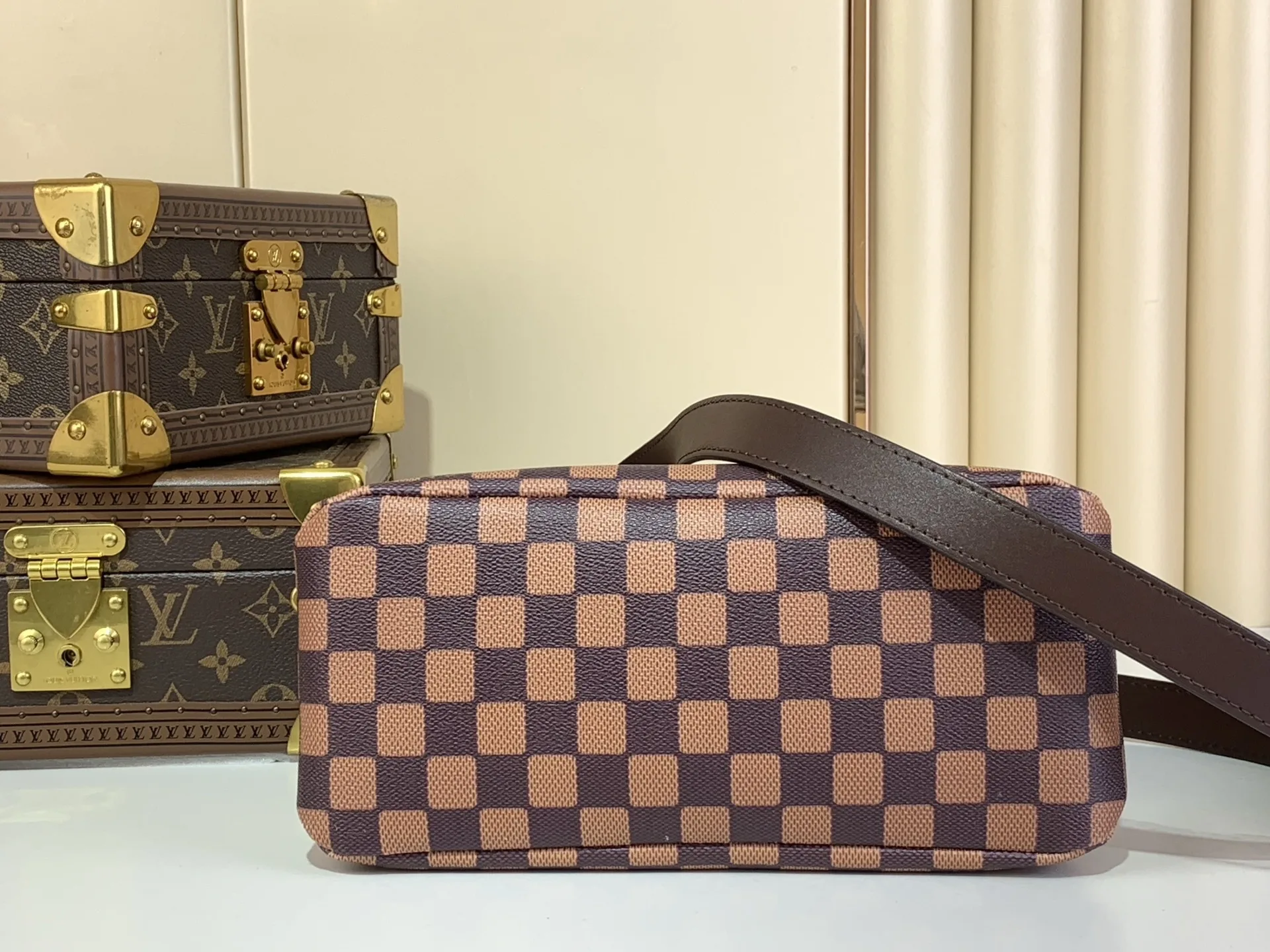 Louis Vuitton Mini Shopper Tote Damier Bag Brown / - Image 7