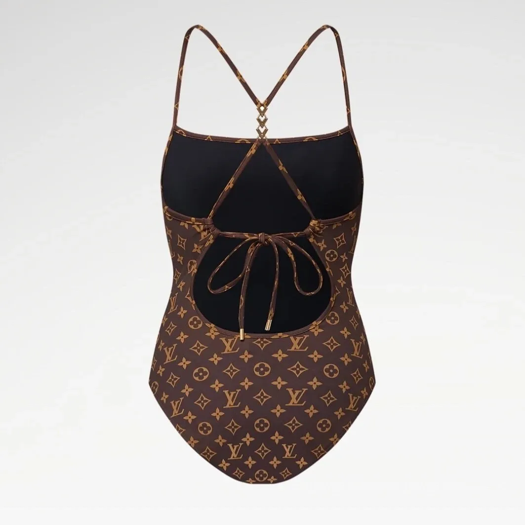 Louis Vuitton Monogram One-Piece Swimsuit Brown 1AC6AG - Image 3