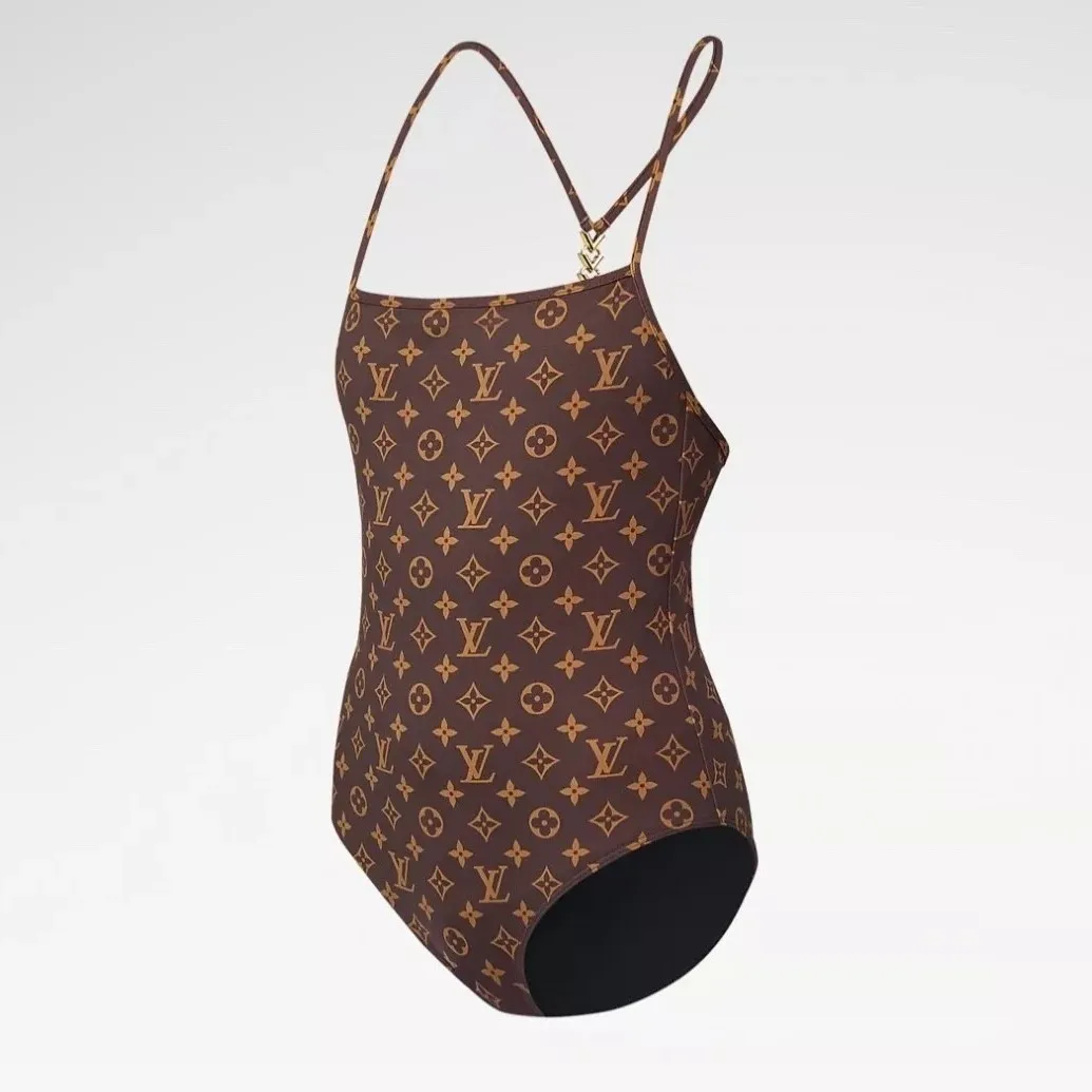 Alternative view of Louis Vuitton Monogram One-Piece Swimsuit Brown 1AC6AG