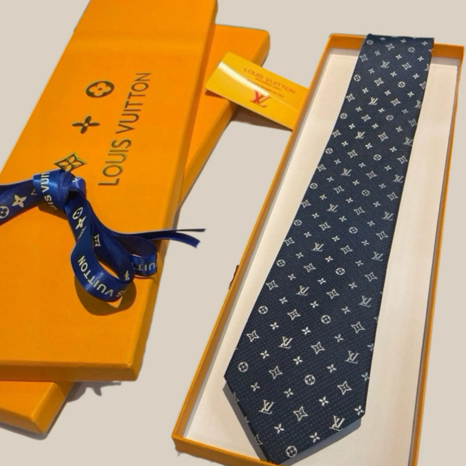 Louis Vuitton Monogram Silk Tie Deep Blue - Image 2