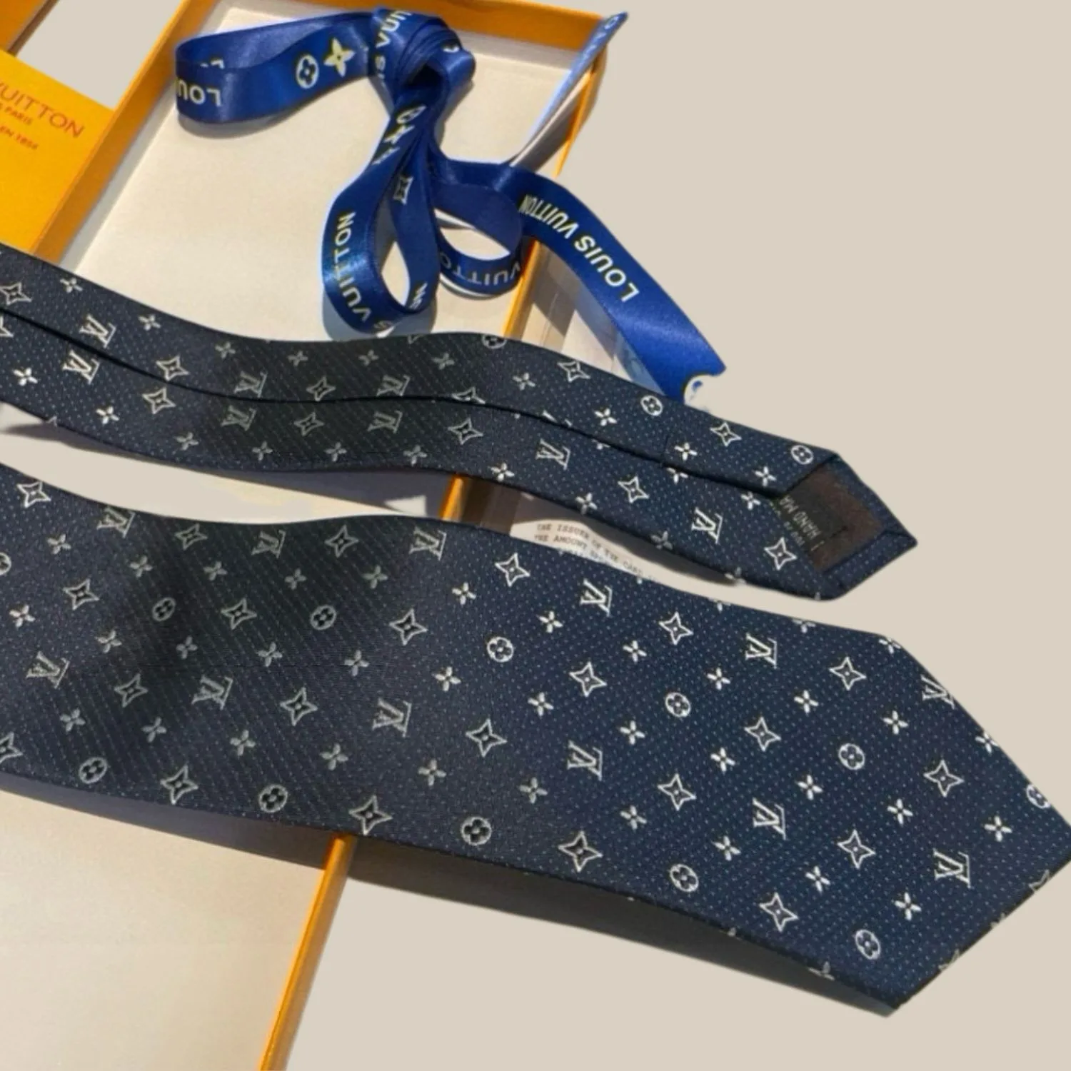 Louis Vuitton Monogram Silk Tie Deep Blue - Image 7