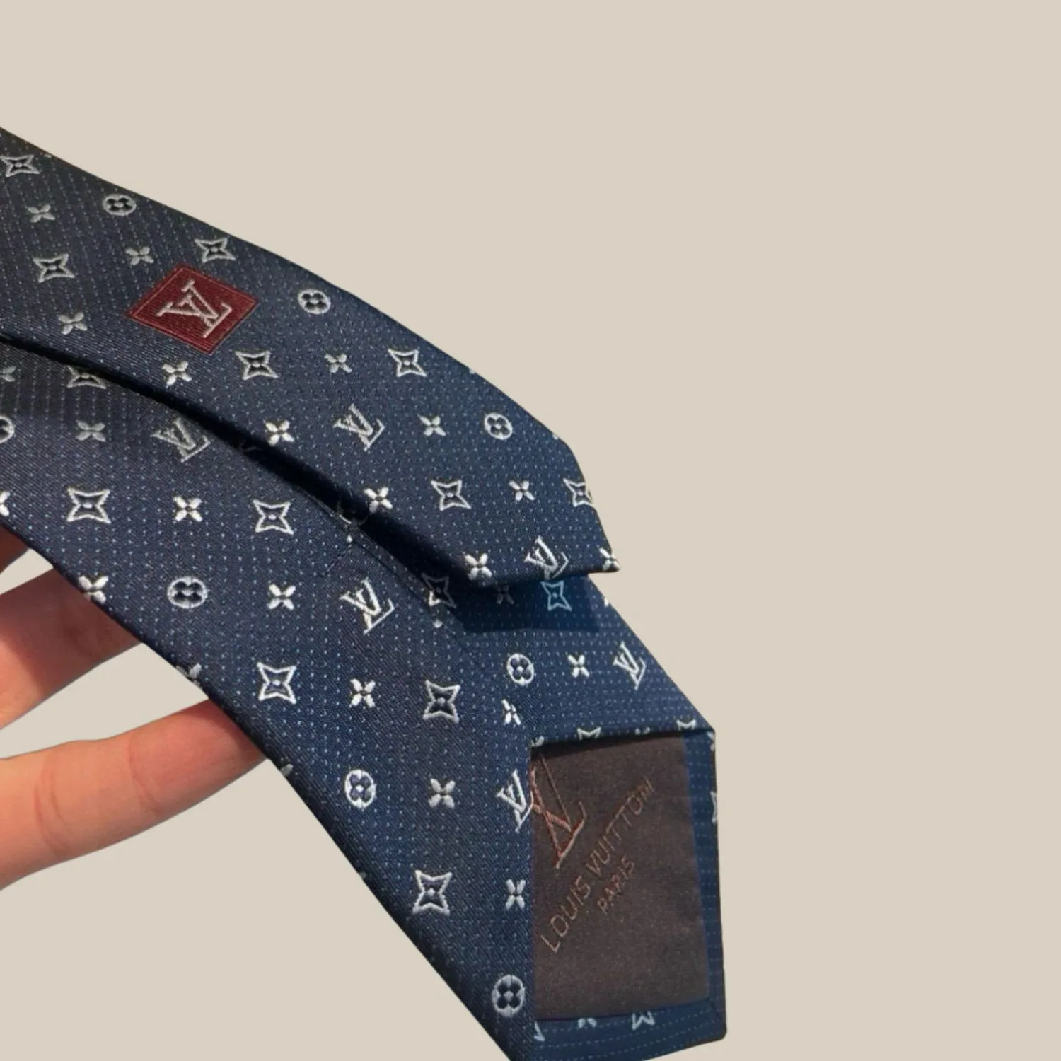 Louis Vuitton Monogram Silk Tie Deep Blue - Image 6