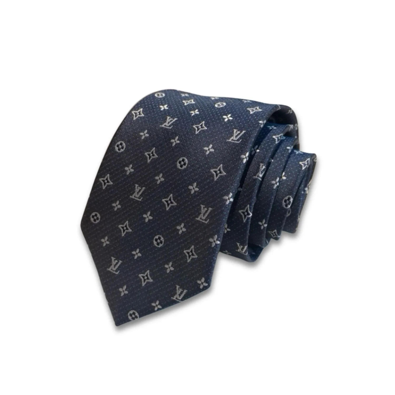 Louis Vuitton Monogram Silk Tie Deep Blue