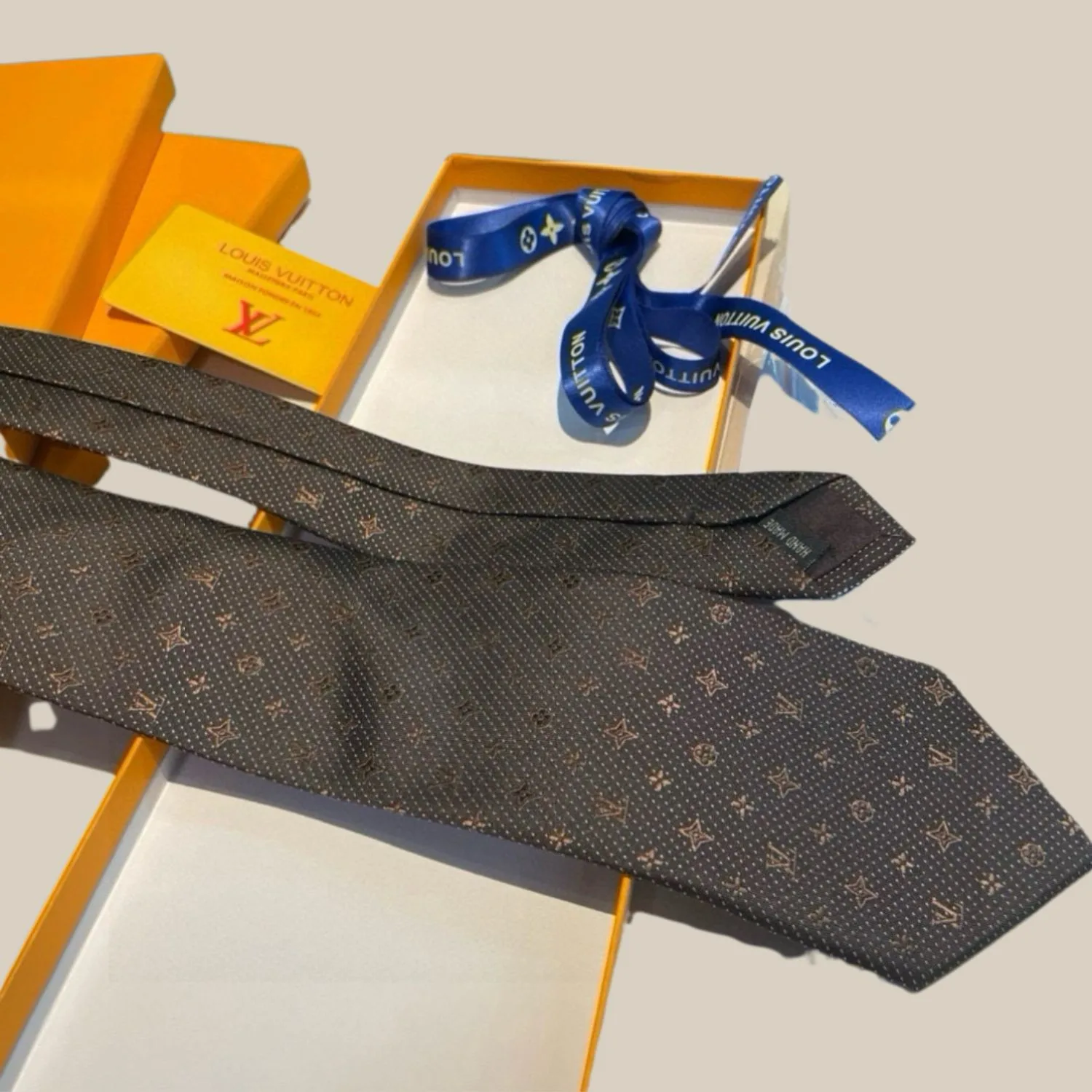 Louis Vuitton Monogram Silk Tie Deep Brown - Image 5