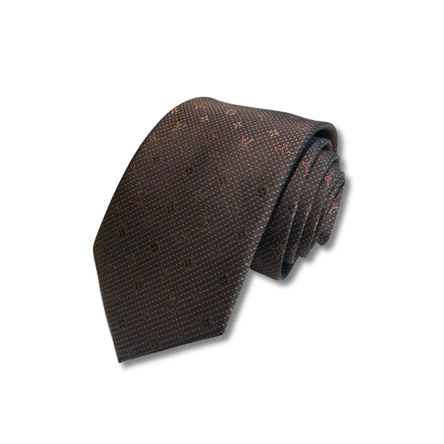 Louis Vuitton Monogram Silk Tie Deep Brown