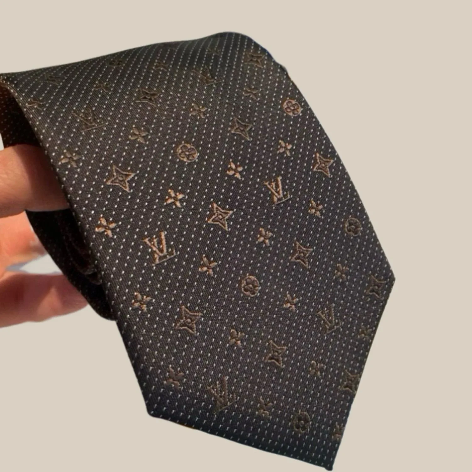 Louis Vuitton Monogram Silk Tie Deep Brown - Image 3
