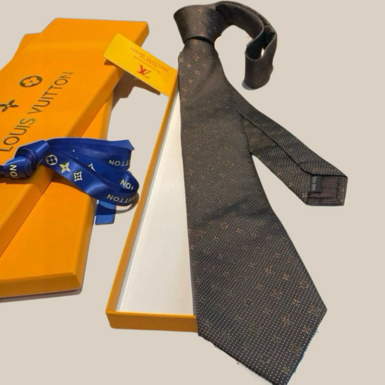 Louis Vuitton Monogram Silk Tie Deep Brown - Image 2