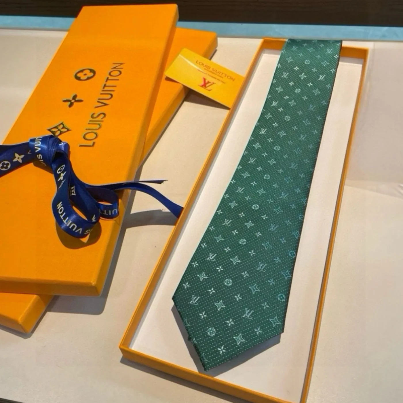 Alternative view of Louis Vuitton Monogram Silk Tie Green