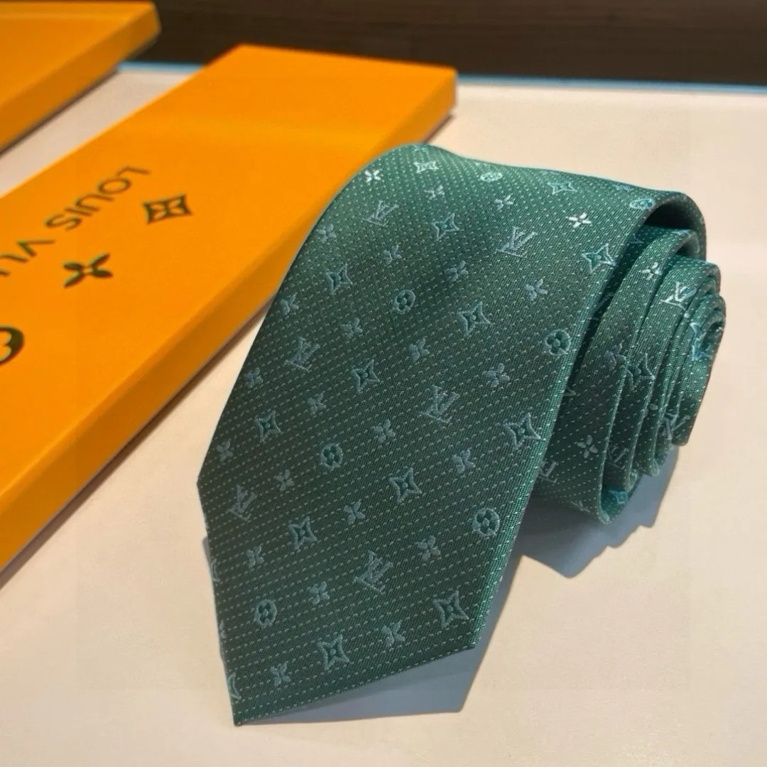 Louis Vuitton Monogram Silk Tie Green - Image 3