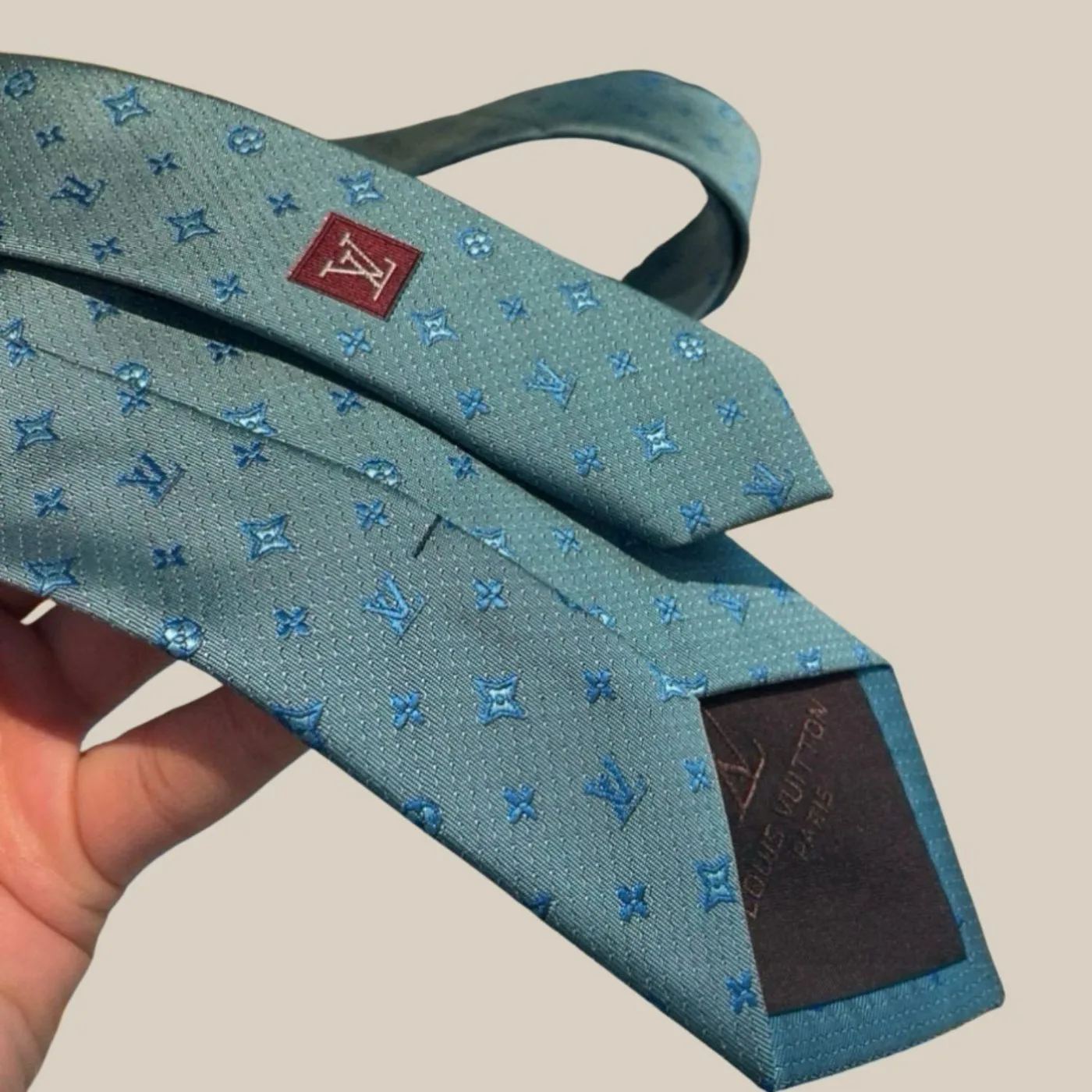 Louis Vuitton Monogram Silk Tie Mint - Image 2