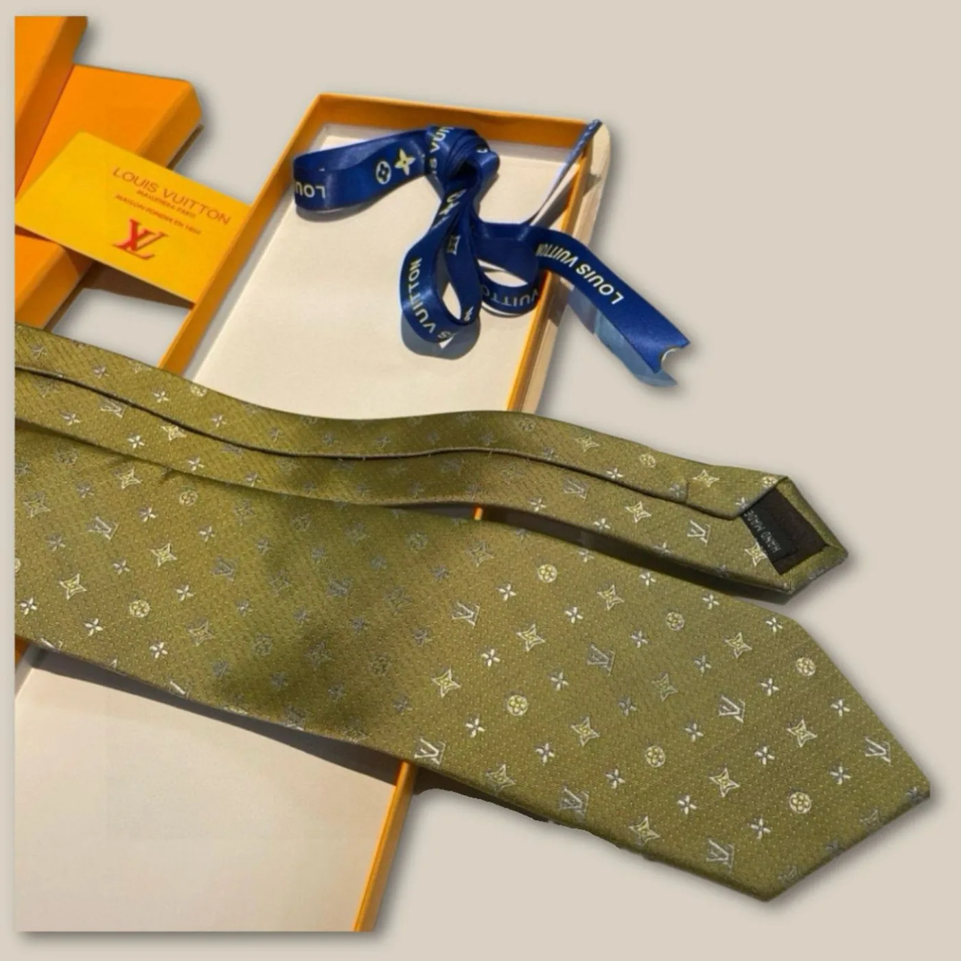 Louis Vuitton Monogram Silk Tie Mustard - Image 2
