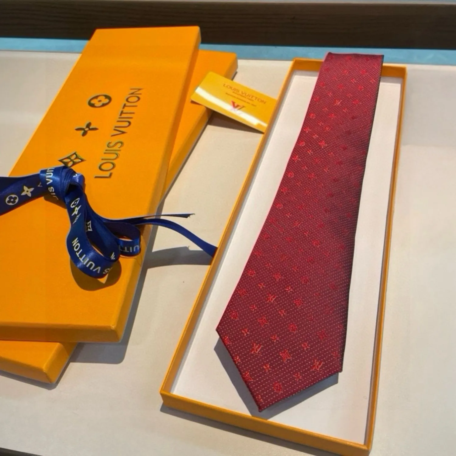 Louis Vuitton Monogram Silk Tie Deep Crimson Red - Image 2