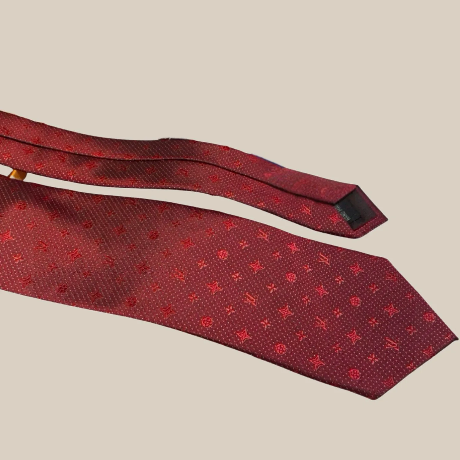 Louis Vuitton Monogram Silk Tie Deep Crimson Red - Image 6