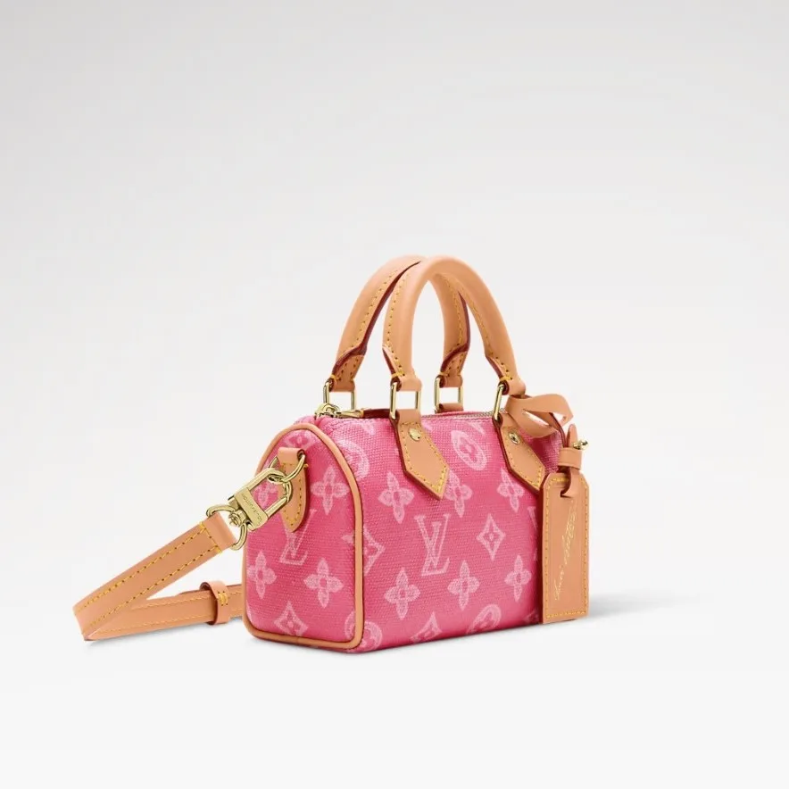 Louis Vuitton Nano Speedy Top Handle Bag / Origine Rose Ruban Gold Hardware - Image 4