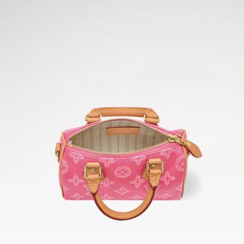 Louis Vuitton Nano Speedy Top Handle Bag / Origine Rose Ruban Gold Hardware - Image 6