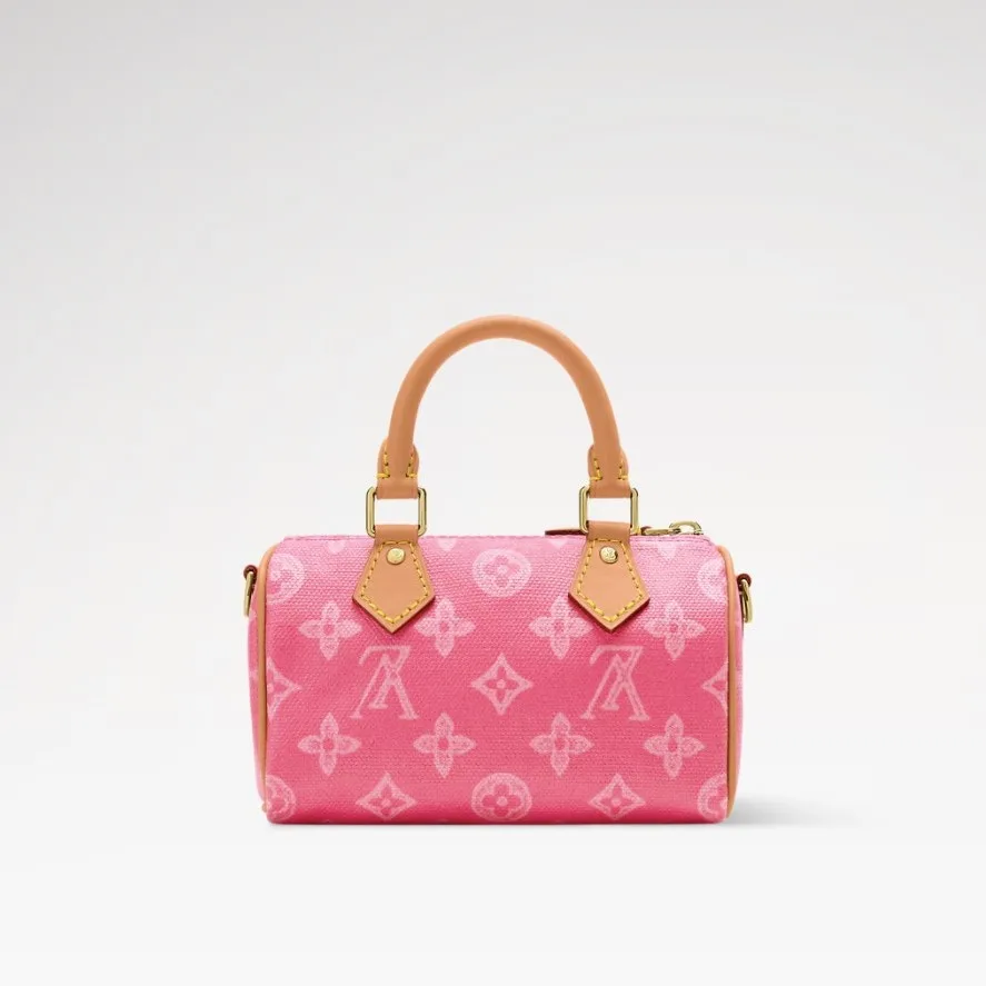 Louis Vuitton Nano Speedy Top Handle Bag / Origine Rose Ruban Gold Hardware - Image 5