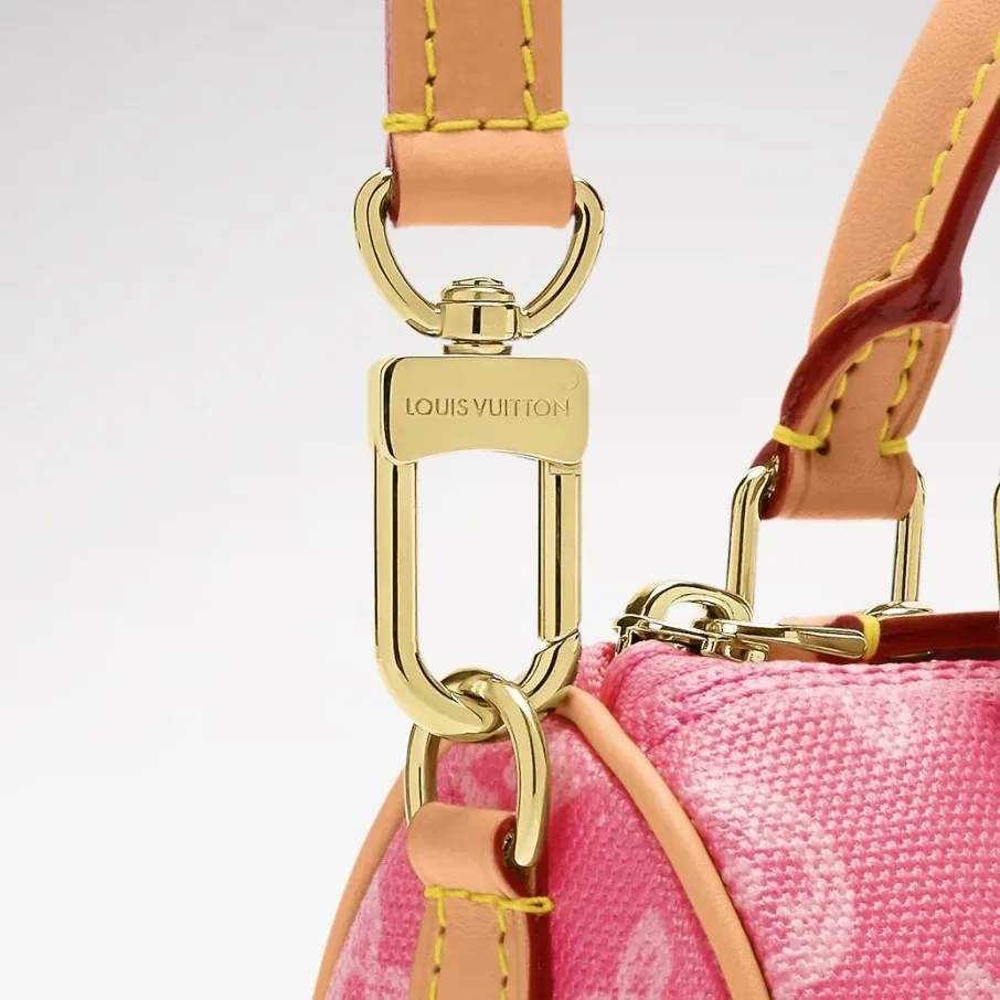 Louis Vuitton Nano Speedy Top Handle Bag / Origine Rose Ruban Gold Hardware - Image 7