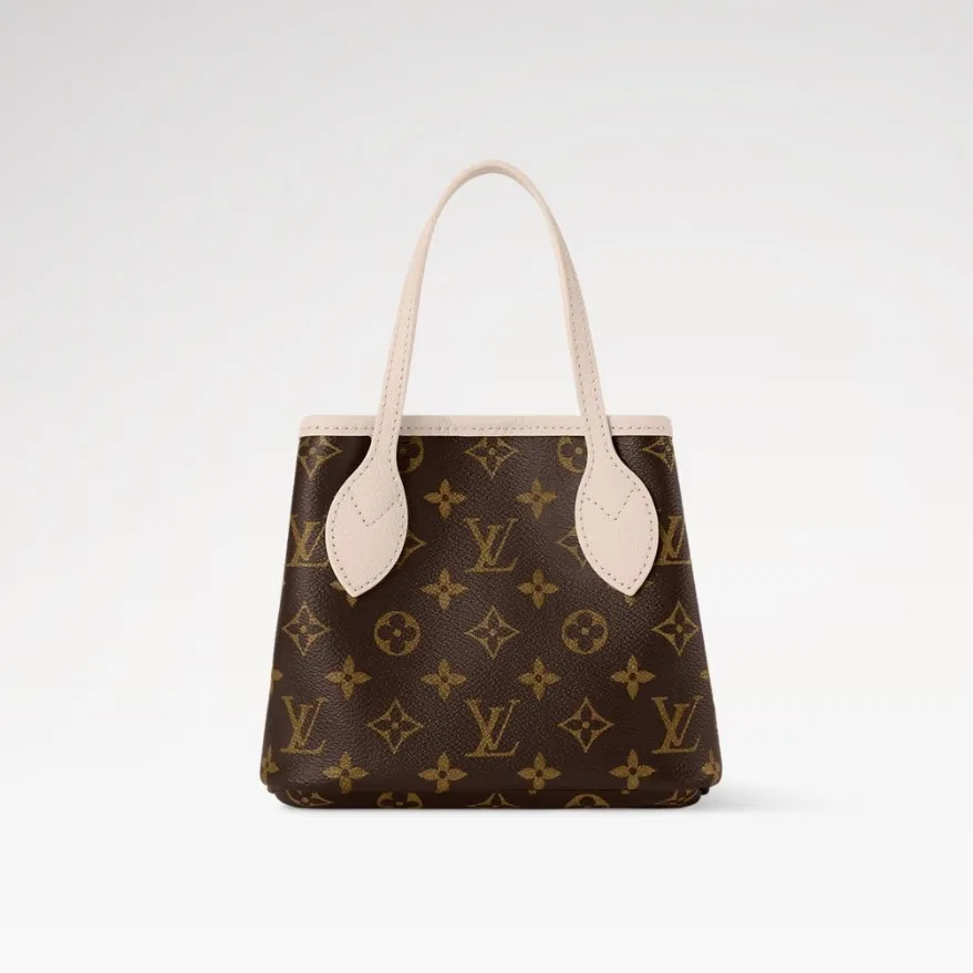 Louis Vuitton Neverfull Bandouliere Inside Out BB Tote Bag / Limestone Gold Hardware - Image 7