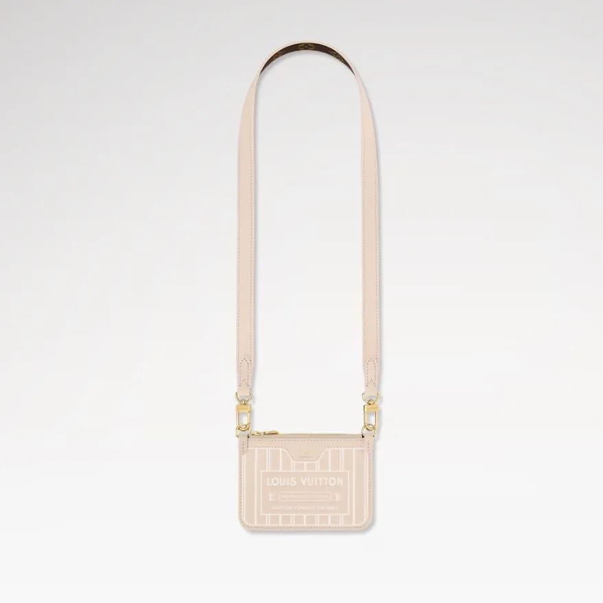 Louis Vuitton Neverfull Bandouliere Inside Out BB Tote Bag / Limestone Gold Hardware - Image 9