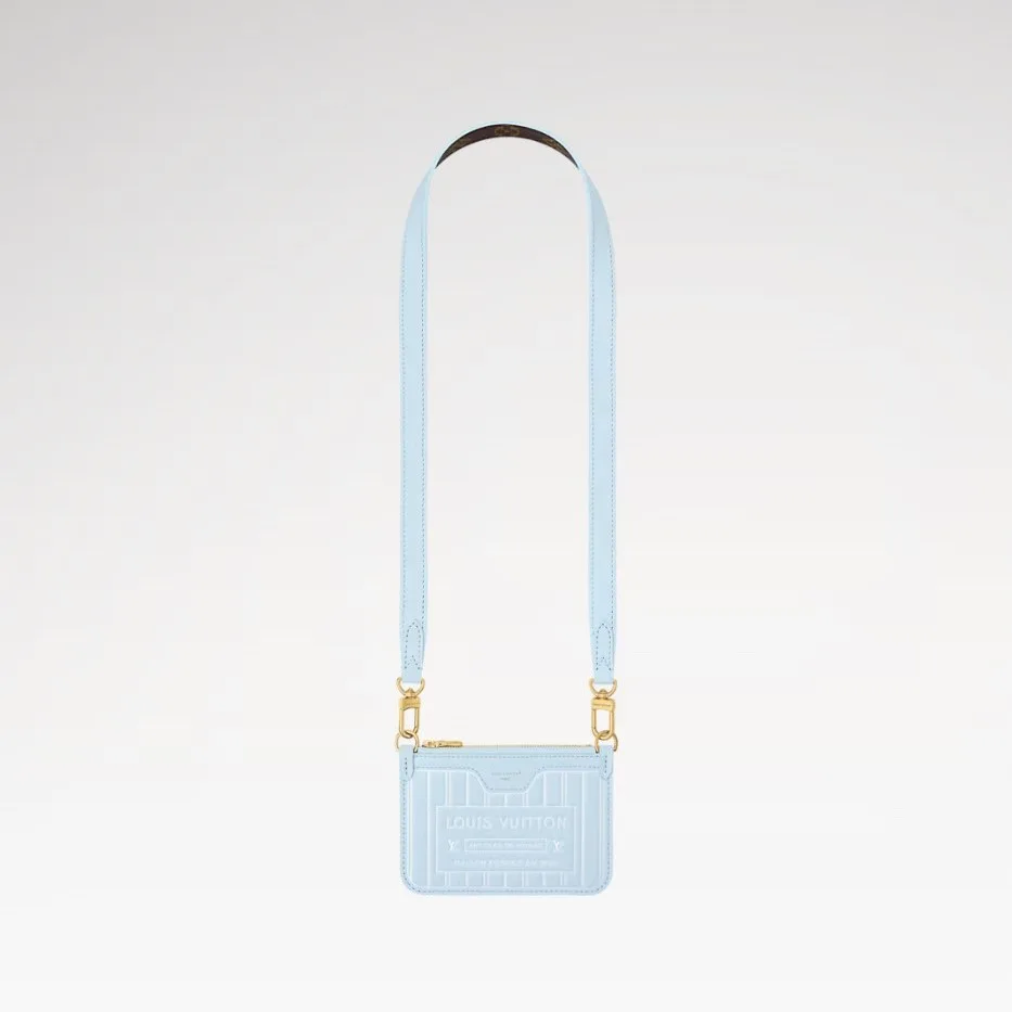 Louis Vuitton Neverfull Bandouliere Inside Out BB Tote Bag / Monogram Sky Blue Gold Hardware - Image 7