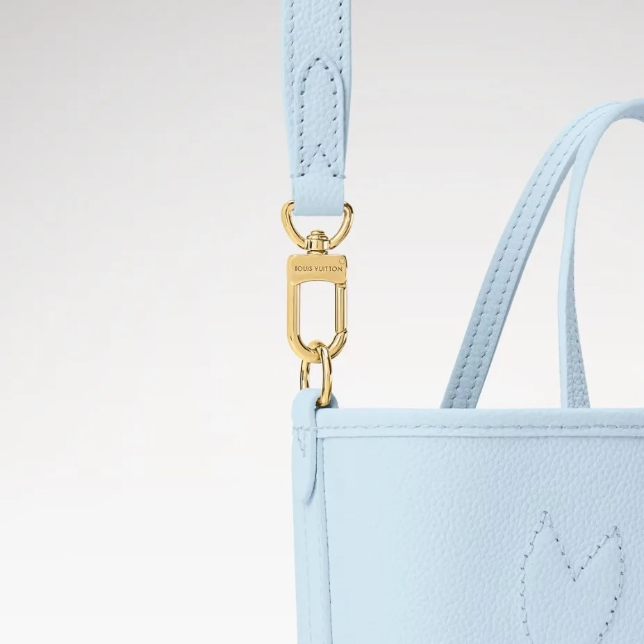 Louis Vuitton Neverfull Bandouliere Inside Out BB Tote Bag / Monogram Sky Blue Gold Hardware - Image 8