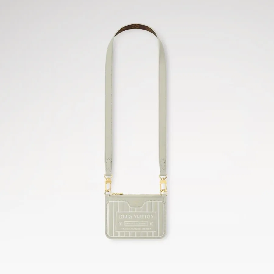 Louis Vuitton Neverfull Bandoulière Inside Out BB Tote Bag / Monogram Celadon Gold Hardware - Image 9
