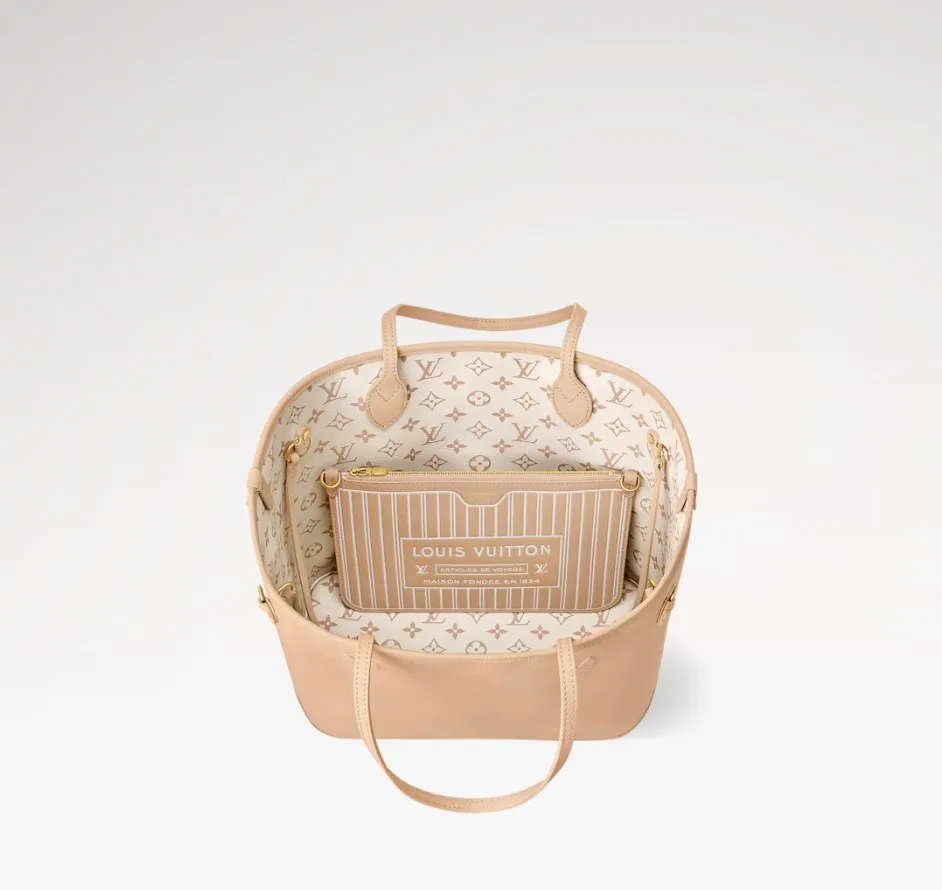 Louis Vuitton Neverfull Inside Out MM Tote Bag / Dune/ Hazelnut Gold Hardware - Image 4