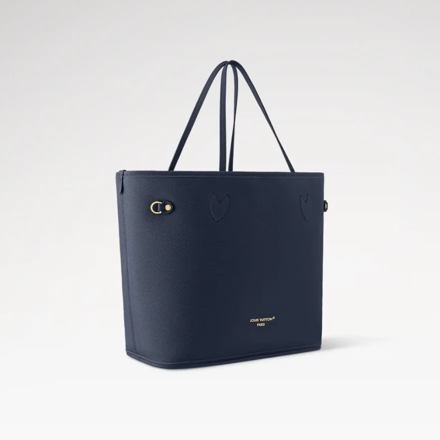 Louis Vuitton Neverfull Inside Out MM Tote Bag / Navy Gold Hardware - Image 4