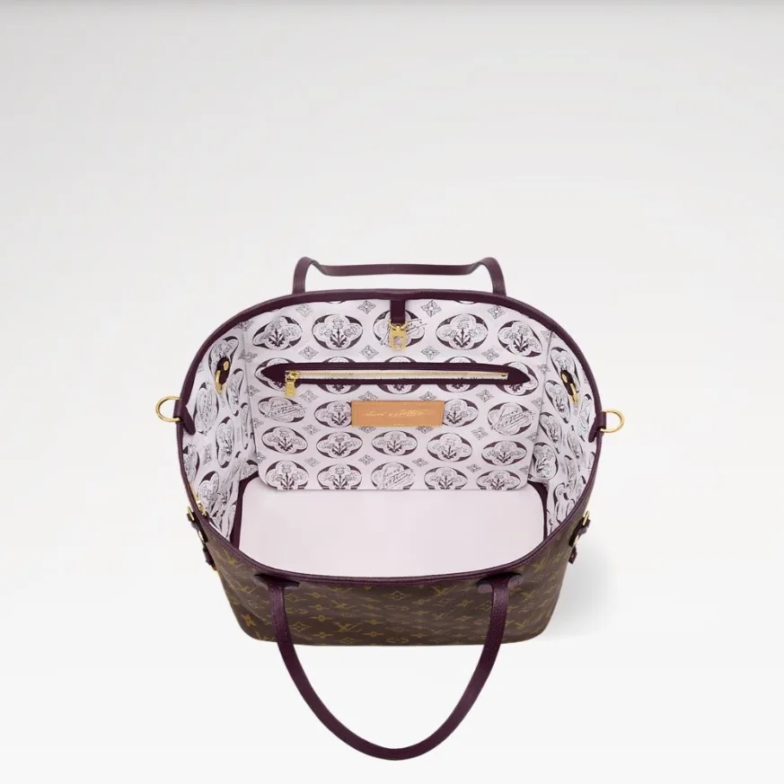 Louis Vuitton Neverfull Inside Out MM Tote Bag / Monogram/ Purple Gold Hardware - Image 5