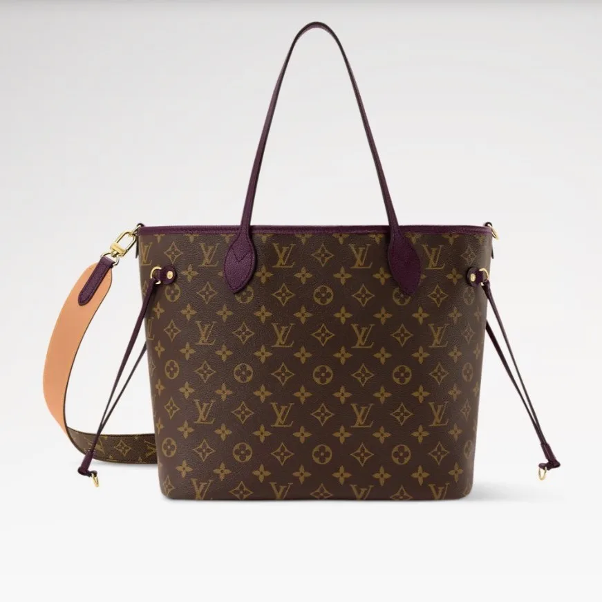 Alternative view of Louis Vuitton Neverfull Inside Out MM Tote Bag / Monogram/ Purple Gold Hardware