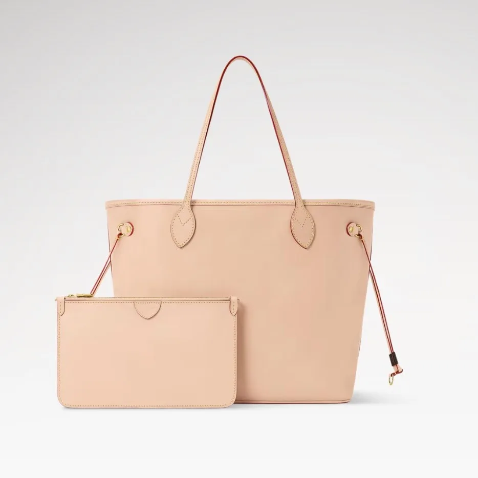 Louis Vuitton Neverfull MM Tote Bag / Beige Gold Hardware - Image 3