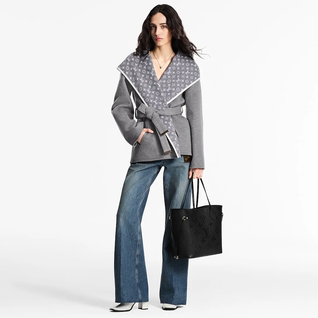 Alternative view of Louis Vuitton Neverfull MM Tote Bag / Black Monogram Empreinte Gold Hardware