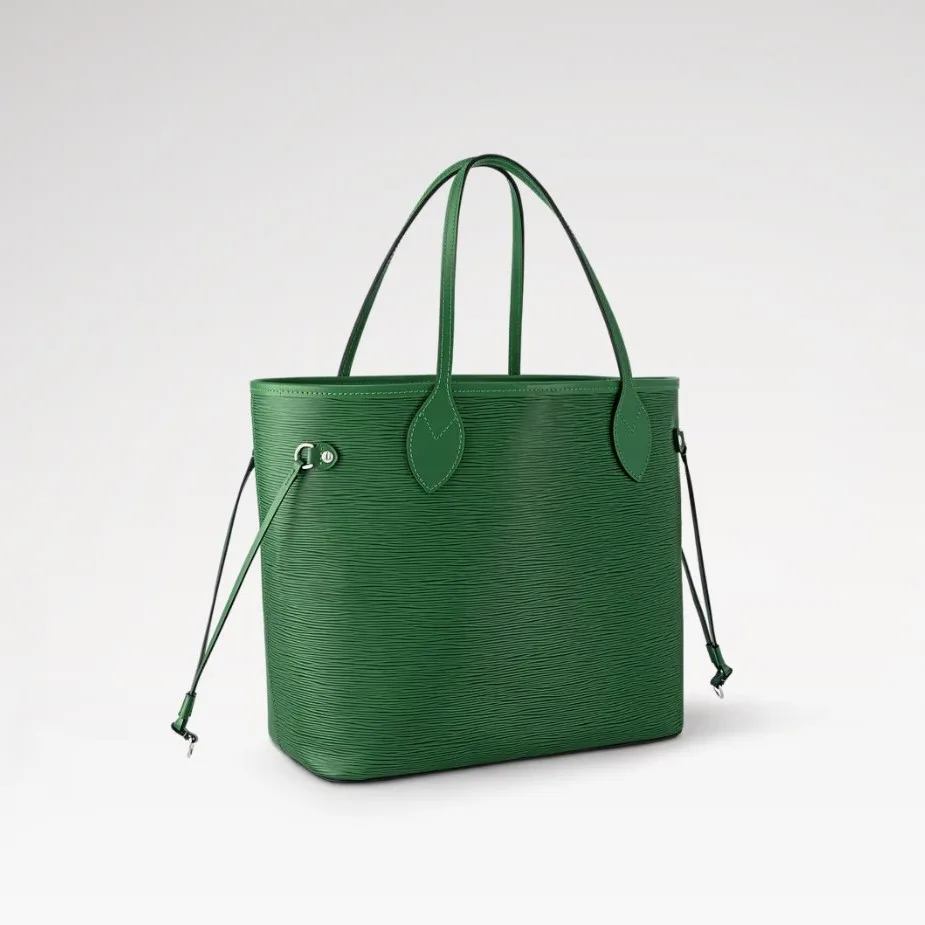 Louis Vuitton Neverfull MM Tote Bag / Borneo Green Gold Hardware - Image 4