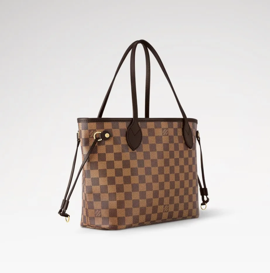 Louis Vuitton Neverfull PM Tote Bag / Red Damier Ebene Gold Hardware - Image 3