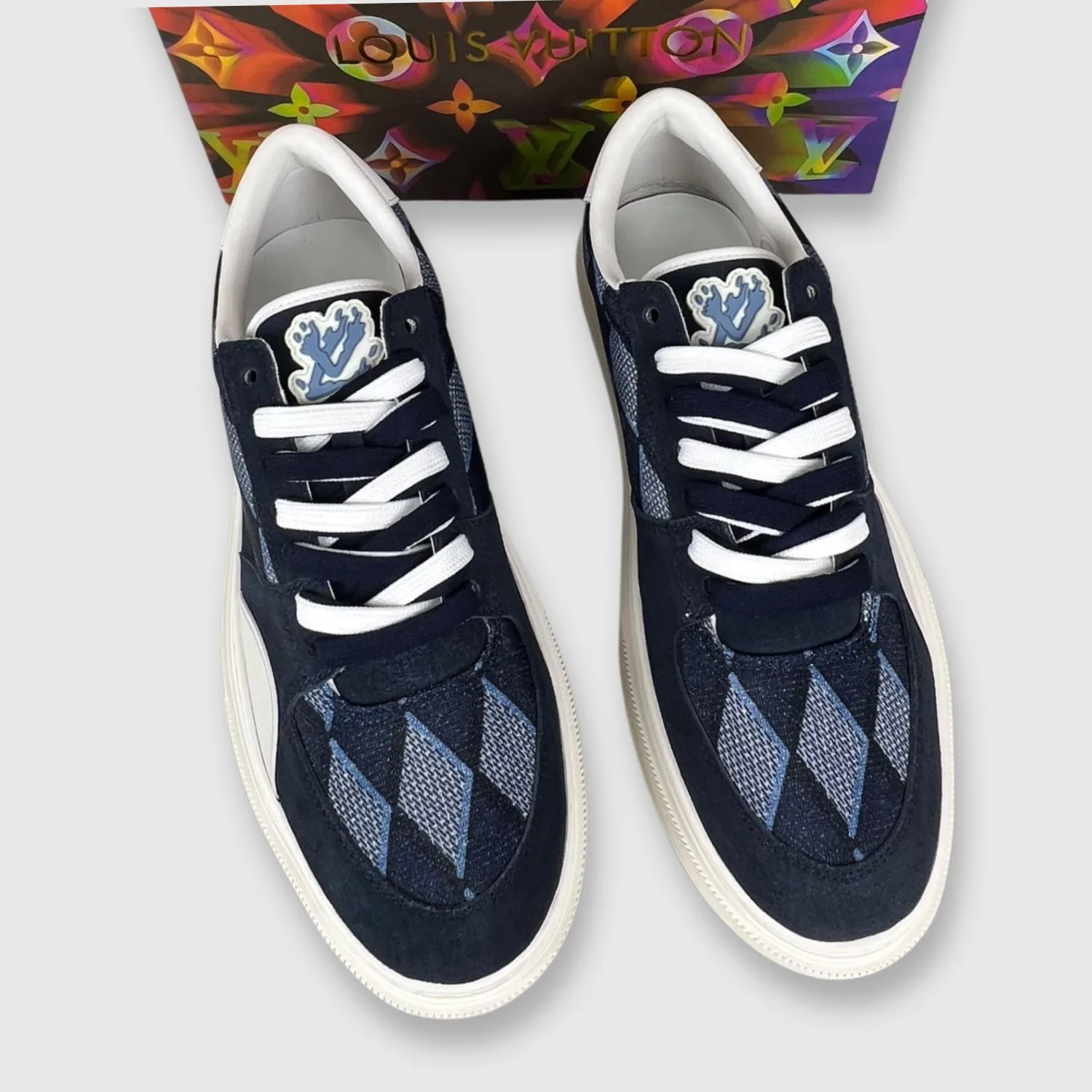 Louis Vuitton LV Ollie Richelieu Trainers Blue LV 1AAHRJ - Image 3