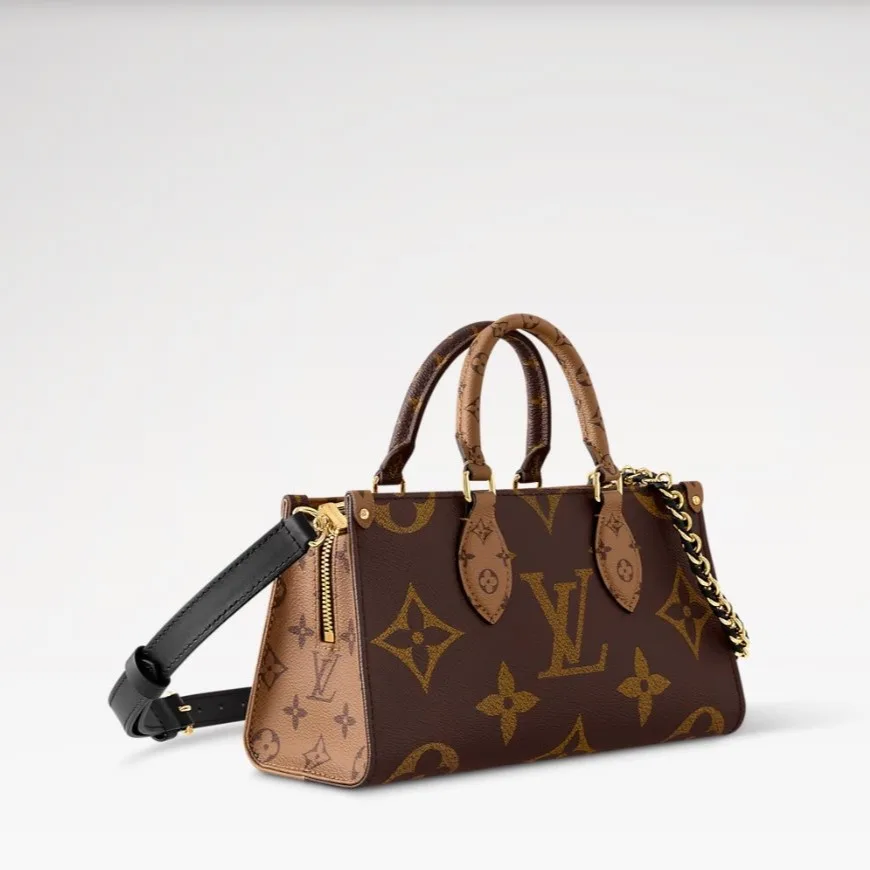 Louis Vuitton OnTheGo East West Chain Tote Bag / Monogram Reverse Gold Hardware - Image 5