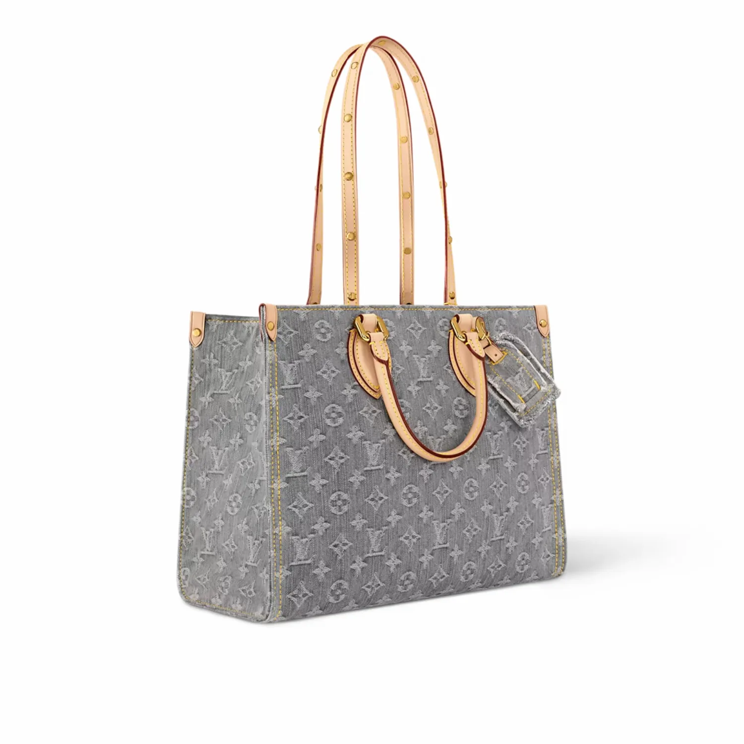 Louis Vuitton OnTheGo MM Tote Bag / Washed Gray Gold Hardware - Image 4